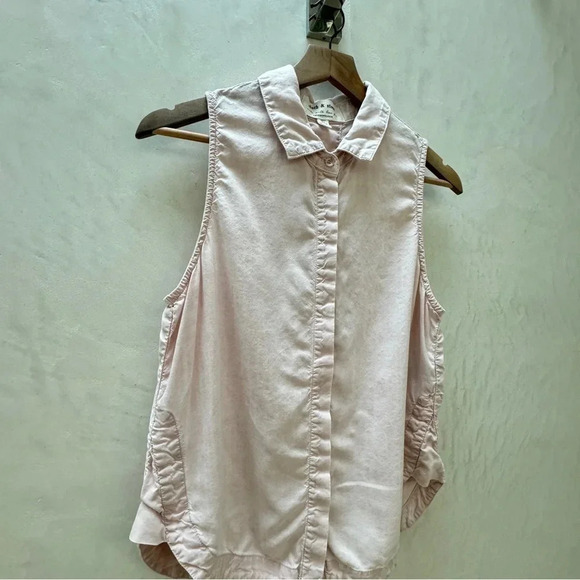 Cloth & Stone by Anthropologie || Women's Sleeveless Button Blouse Baby Pink M - Picture 6 of 10